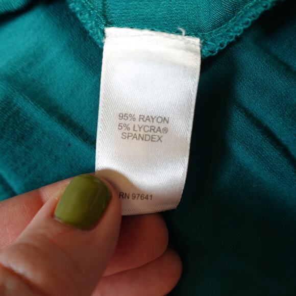 J. Jill Top Womens Extra Large Petite Wearever Collection Cap Sleeve Teal Knit - Picture 3 of 9